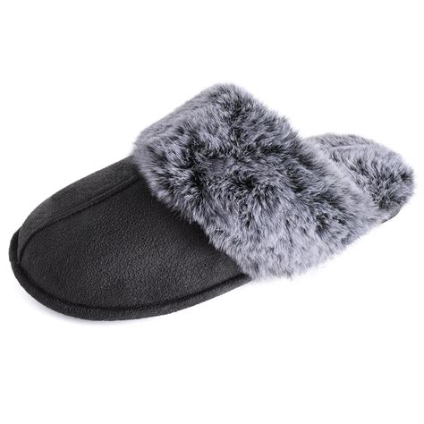 Zizor Women's Bedroom Fuzzy Slippers with Memory Foam Indoor Non-Slip ...