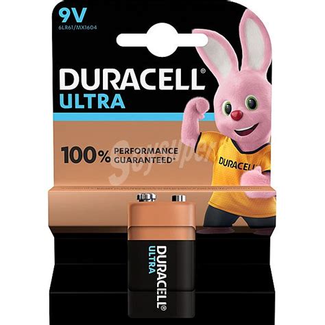 DURACELL Ultra Power Pila Alcalina 9V 6lr61 Mx1604 Blister 1 Unidad 1