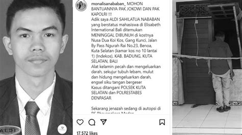 Tragis Diduga Jadi Korban Pembunuhan Mahasiswa Asal Medan Ditemukan