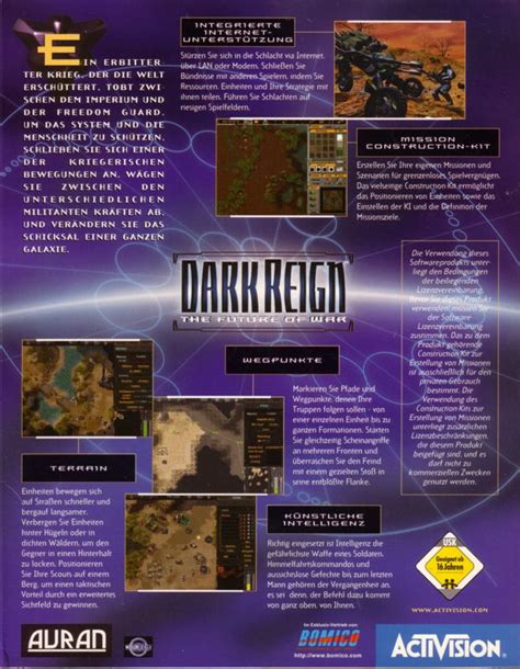 Dark Reign The Future Of War Cover Or Packaging Material MobyGames