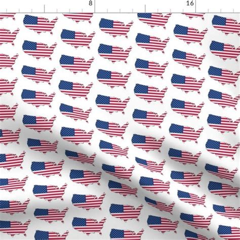 American Flag Fabric by the Yard Patriotic Fabric Red White - Etsy