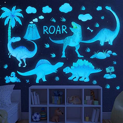 Calcoman As De Pared De Dinosaurios Que Brillan En La Oscuridad