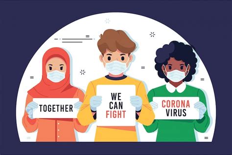 Premium Vector Together We Can Fight Corona Virus