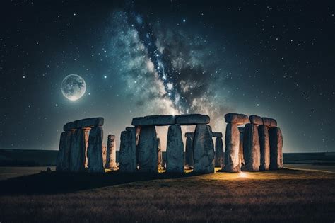 Premium Photo | Stonehenge, night