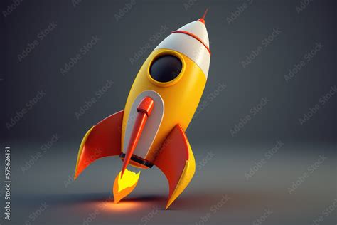 simple 3d rocket emoji icon made by generative ai Stock Illustration ...