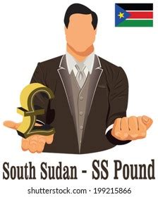 South Sudan Currency Symbol Pound Representing Stock Vector (Royalty ...