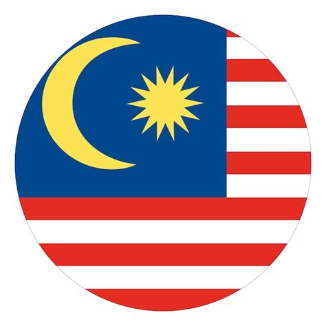 Premium Vector Malaysian Flag In Circle Design Shape Flag Of Malaysia