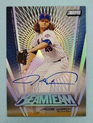 2017 Topps Stadium Club Jacob DeGrom Auto Beam Team BTA JD Card 15 EBay