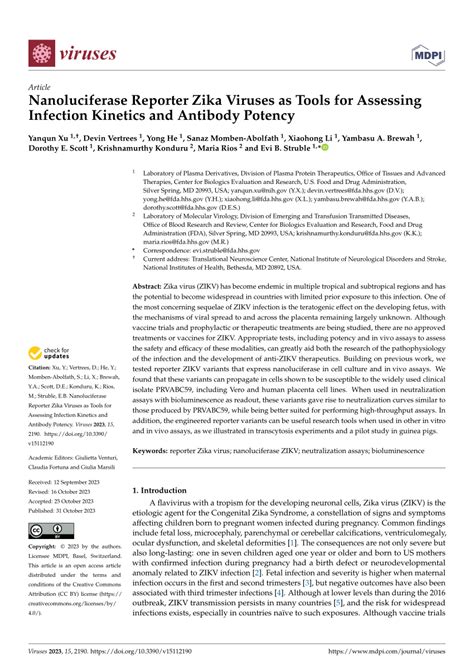 Pdf Nanoluciferase Reporter Zika Viruses As Tools For Assessing