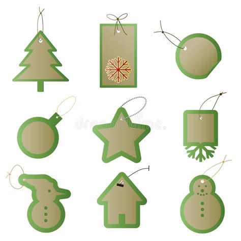 Set Of Christmas And New Year Gift Tags Stock Vector Illustration Of