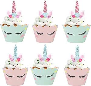 Konsait Unicorno Topper Per Torta Decorazione Cupcake Topper Corna