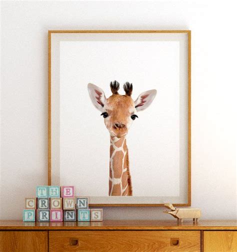 Safari Nursery Art Giraffe Print Printable Art Safari Animals Wall