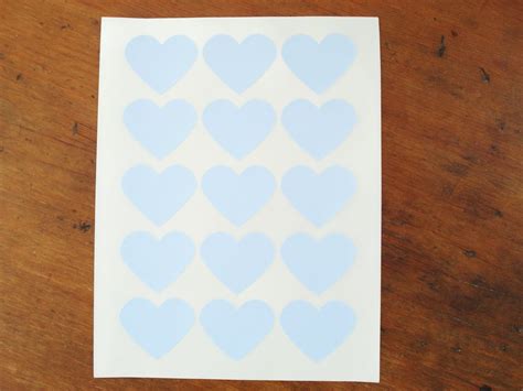 Heart Sticker Baby Blue Heart Stickers Heart Labels Gift | Etsy