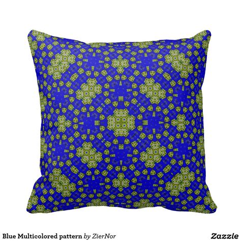 Blue Multicolored Pattern Throw Pillow Throw Pillows Pillows Patterned Throw Pillows