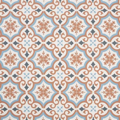 Spanish Tile Design Cushioned Vinyl Flooring Sheet Ramona