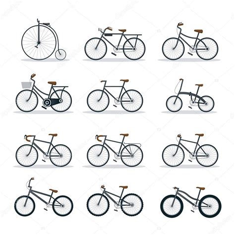 Bicycle Types, Objects Icons Set — Stock Vector © muchmania #85202158