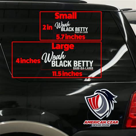 Badass Woah Black Betty Bam Ba Lamb Vinyl Decal 2 Sizes American Czar