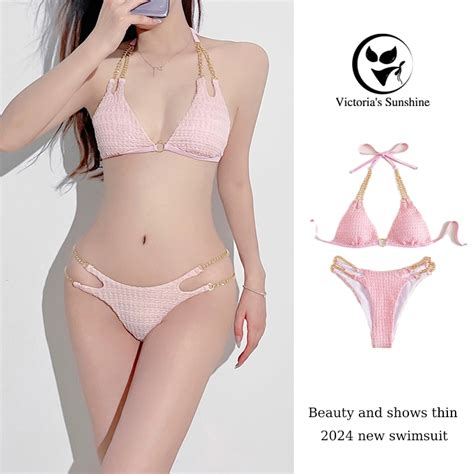 Neck Tie Bikini Set Female Swimwear On The Back Of The Soft And Comfortable Sexy Girl 0235