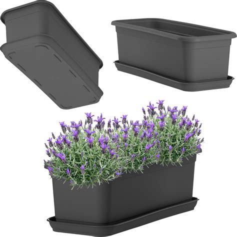 KADAX Jardinière avec soucoupe jardinière de balcon en plastique bac