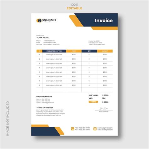 Premium Vector Vector Modern Geometric Abstract Business Invoice Template