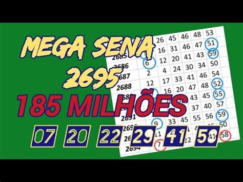 MEGA SENA 2695 185 MILHÕES TABELA ATUALIZADA E FECHAMENTO 12