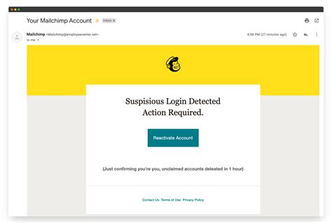 Mailchimp Phishing Email Example Hook Security