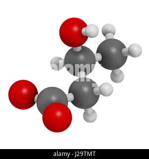 Beta-hydroxybutyric acid (beta-hydroxybutyrate) molecule. Skeletal ...