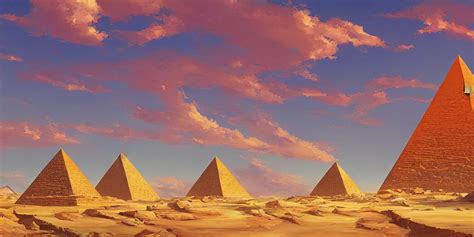 A Stunning Desert Landscape With A Pyramid By Makoto Stable Diffusion