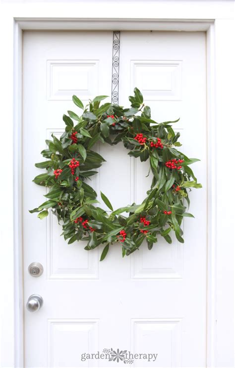 A Very Merry Fresh Holly Wreath for Christmas - Garden Therapy