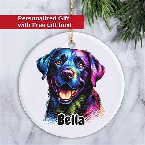 Black Lab Christmas Ornament, Personalized Black Labrador Owner Gift ...