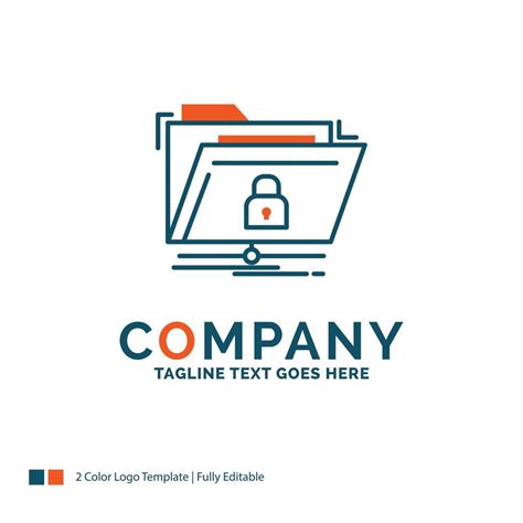 Encryption Files Folder Network Secure Logo Design Blue And Orange