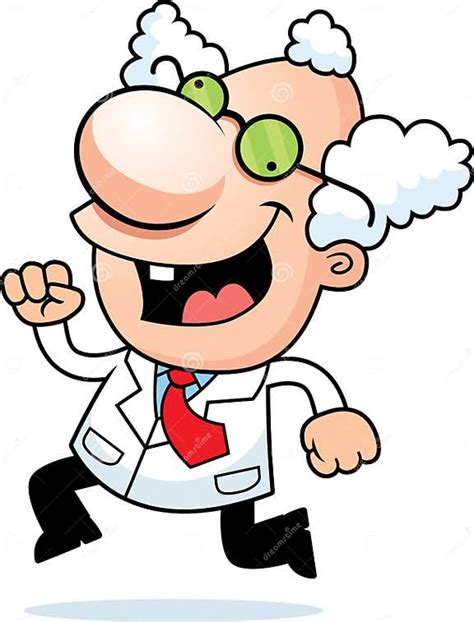 Cartoon Mad Scientist Running Stock Vector Illustration Of Graphic