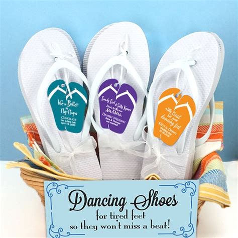 Wedding Flip Flops Set With Personalized Flip Flop Tag Set Etsy