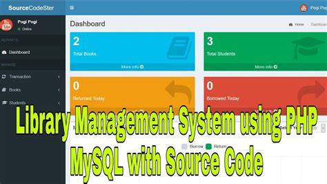 Library Management System Using Php Mysql With Source Code Youtube