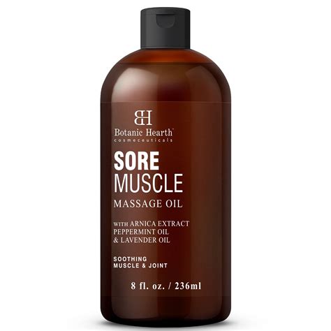 Botanic Hearth Sore Muscle Massage Oil With Arnica Montana Extract And Essential Oils 8 Fl Oz