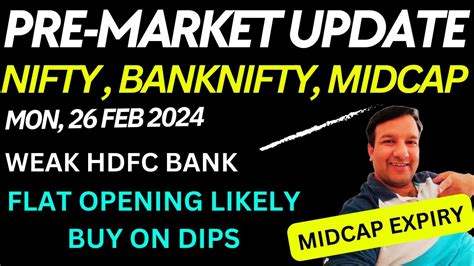 Pre Market Update Today Nifty Banknifty Finnifty 26 Feb 2024 Monday