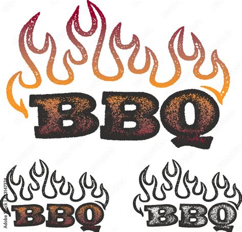 Barbecuw Bbq Flame Graphic Stock Vector Adobe Stock