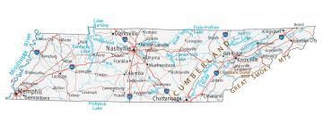 Tennessee Lakes and Rivers Map - GIS Geography