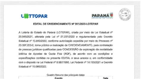 Lottopar Publica Edital De Credenciamento De Operadores De Apostas