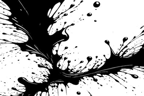 Premium Vector Black Ink Splashes On White Canvas Vector Illustration