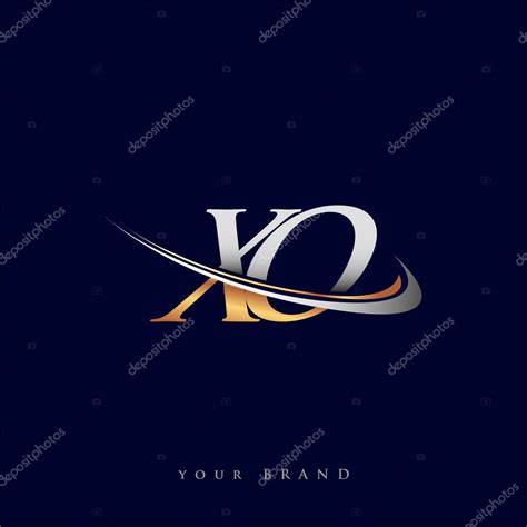 Nombre Inicial De La Compa A Del Logotipo De Xo Dise O Swoosh De Oro Y