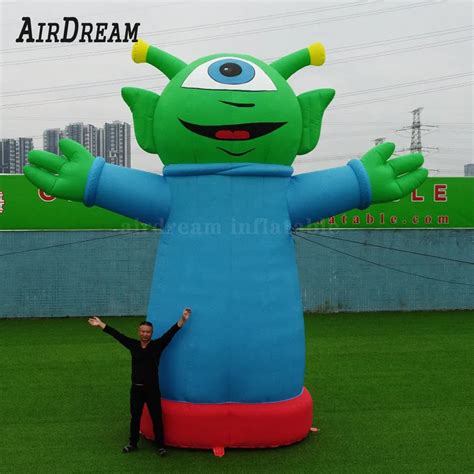 Green Monster Inflatable 26ft High Big Eye Design For Halloween