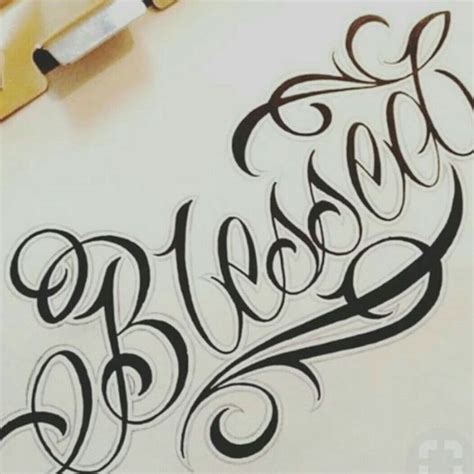 Tattoo uploaded by Thais Silva • #blessed • Tattoodo | Tattoo lettering ...