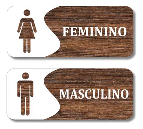 Kit Placa Sinalização Banheiro Feminino Masculino Sanitário MercadoLivre