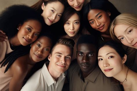 premium ai image portrait   group   ethnicities view