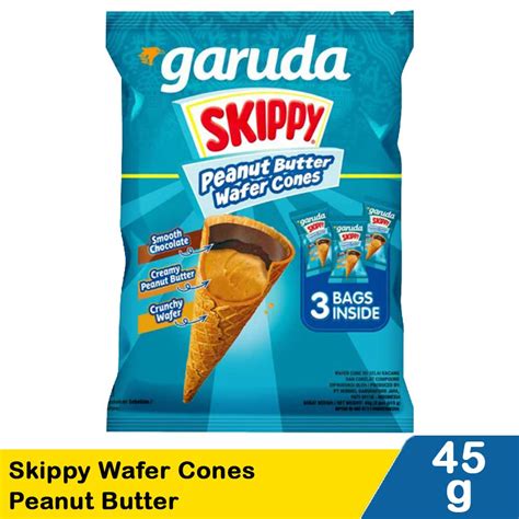 Garuda Skippy Wafer Cones Peanut Butter 45G Klik Indomaret