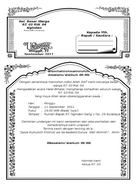 Detail Undangan Halal Bihalal Keluarga Doc Koleksi Nomer