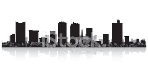 Fort Worth City Skyline Silhouette Stock Clipart Royalty Free