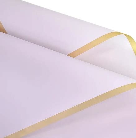 Papel Coreano Lila Borde Dorardo Unid X Aqua Y Flores