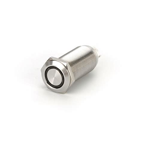 12mm Momentary Latching 2A 36VDC LED Waterproof Metal Push Button